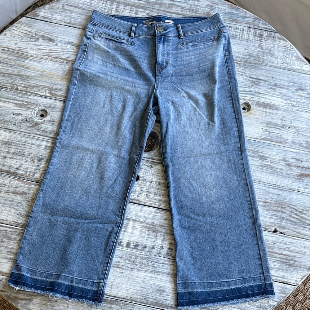 As new, Seven Pacifica high rise wide leg jeans, size 12